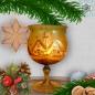 Mobile Preview: Christmas decoration windlight for Christmas, motif winter village gold, in 4 variants series gold magic