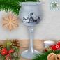 Mobile Preview: Weihnachtsdekoration Windlicht für Weihnachten in 4 Varianten mit Motiv Winterdorf Silber Serie Frost
