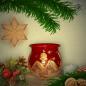 Preview: Christmas decoration windlight for Christmas, Christmas red motif winter village gold, in 4 variants series classik