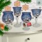 Mobile Preview: Christmas decoration windlight for Christmas with motif winter village blue series Mountain Christmas