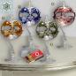 Mobile Preview: Wind light glass ball crystal clear with color pattern on glass stand