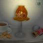 Mobile Preview: Wind light on glass foot with colored glass lamp shade and pattern