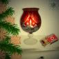 Preview: Christmas decoration windlight for Christmas with motif winter village red series Mountain Christmas