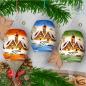Preview: Christmas decoration glass olive motif winter village green, blue, or red, series Lauscha Christmas