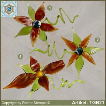 Glass flowers decorative blooms for appending large