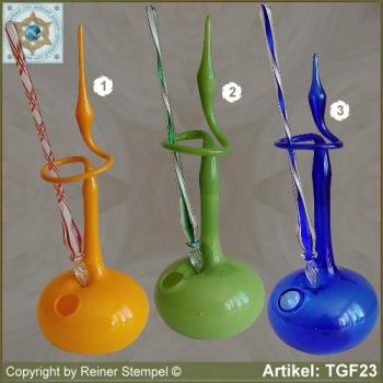 Tintenschreiber aus Glas, Glasfedern, Glasschreiber aus Massivglas Set 2-tlg. Orange, Grün, oder Blau