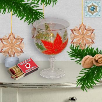 Christmas decoration windlight for Christmas, motif Christmas star in 4 variants series Christmas star