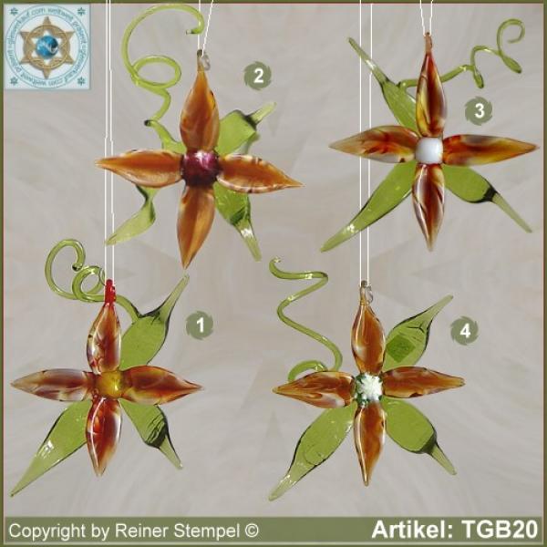 Glass flowers decorative blooms for appending