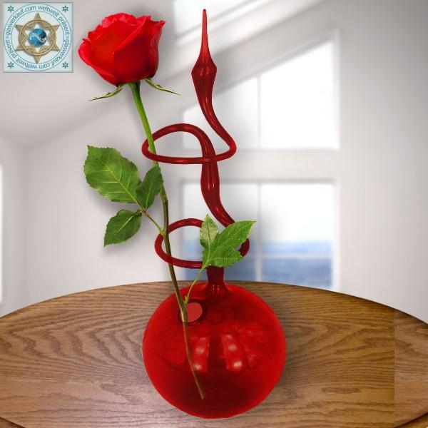 Rose vase from Lauscha color glass