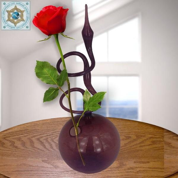 Rosenvase aus Lauschaer Farbglas